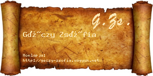 Géczy Zsófia névjegykártya
